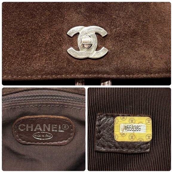 CHANEL Vintage CC Mark Logo Turn Lock Backpack Stitch Brown Silver [106334] - Picture 12 of 12